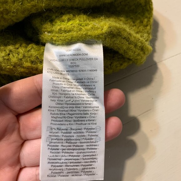 🍞🧈 Vero Moda Daiquiri Cable Knit Colorblock Sweater Size Small - Picture 7 of 8